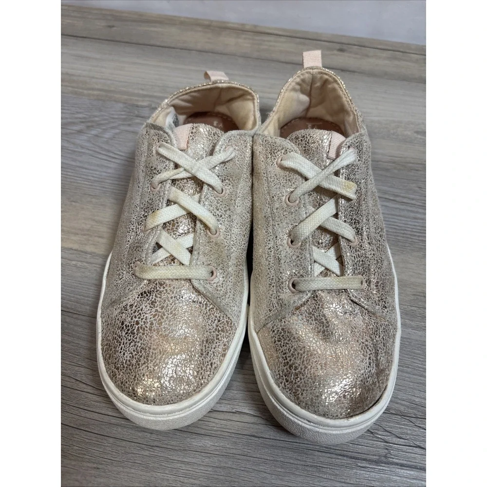 Girls 3‎ TOMS Peach Shiny Casual Shoe Sneaker
